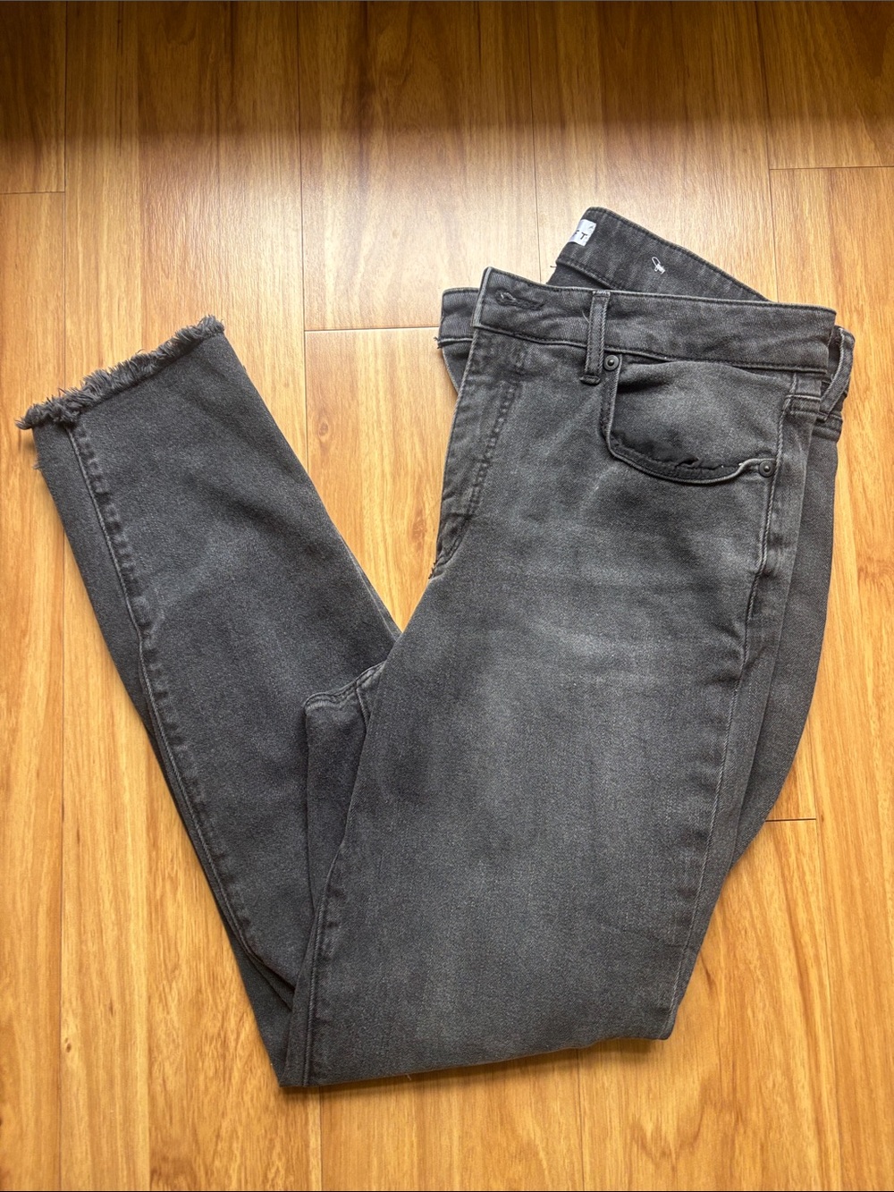 Black Frayed Hem Skinny Jeans